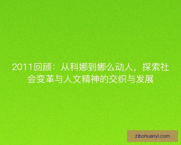 2011回顾：从科娜到娜么动人，探索社会变革与人文精神的交织与发展