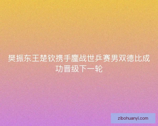 樊振东王楚钦携手鏖战世乒赛男双德比成功晋级下一轮