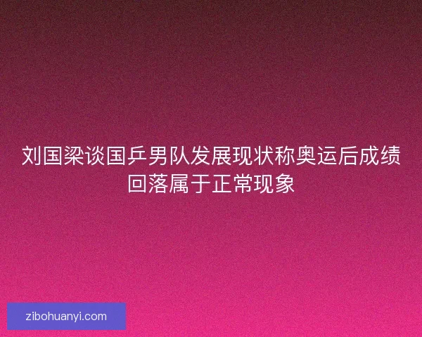 刘国梁谈国乒男队发展现状称奥运后成绩回落属于正常现象