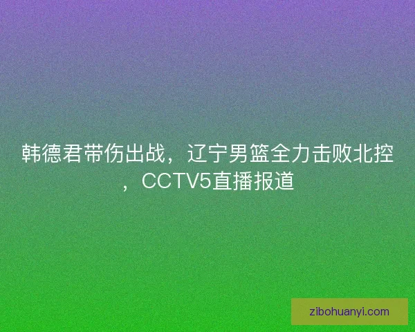 韩德君带伤出战，辽宁男篮全力击败北控，CCTV5直播报道