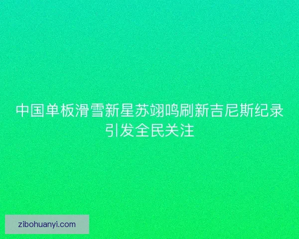 中国单板滑雪新星苏翊鸣刷新吉尼斯纪录引发全民关注